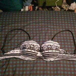 34D logo fair isle lightly lined demi